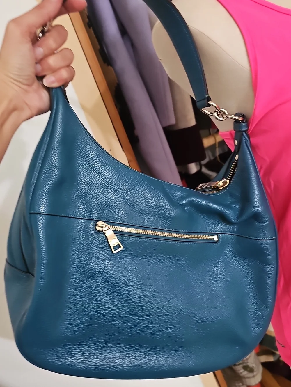 Coach Turquoise Leather Harley Bag